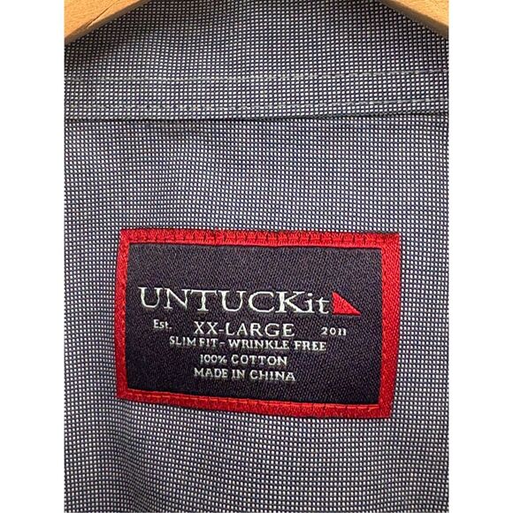 Untuckit Button Up Shirt Men Size XXL Blue Non Iron Long Sleeve - Picture 3 of 11